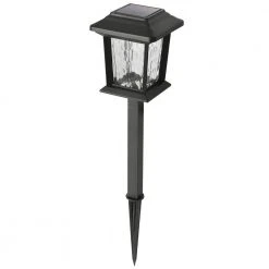 Solar 15 Lumens Black Outdoor Integrated LED Path Light with Hammered Glass (4-Pack); Weather/Water/Rust Resistant by Hampton Bay 11 Solar 15 Lumens Black Outdoor Integrated LED Path Light with Hammered Glass (4-Pack); Weather/Water/Rust Resistant by Hampton Bay -Hampton Bay Sales matte black hampton bay path lights 93190 1d 1000