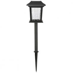 Solar 15 Lumens Black Outdoor Integrated LED Path Light with Hammered Glass (4-Pack); Weather/Water/Rust Resistant by Hampton Bay 12 Solar 15 Lumens Black Outdoor Integrated LED Path Light with Hammered Glass (4-Pack); Weather/Water/Rust Resistant by Hampton Bay -Hampton Bay Sales matte black hampton bay path lights 93190 66 1000