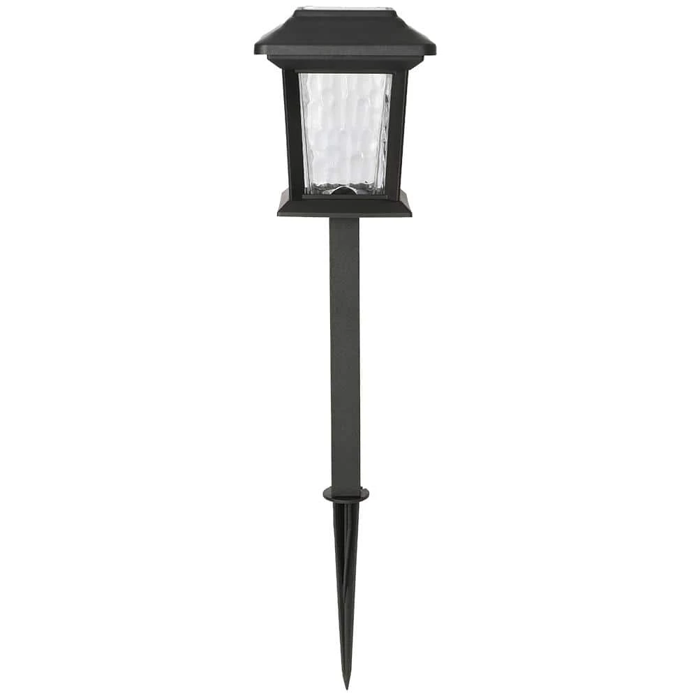 Solar 15 Lumens Black Outdoor Integrated LED Path Light with Hammered Glass (4-Pack); Weather/Water/Rust Resistant by Hampton Bay 6 Solar 15 Lumens Black Outdoor Integrated LED Path Light with Hammered Glass (4-Pack); Weather/Water/Rust Resistant by Hampton Bay - Image 6