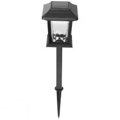 Solar 15 Lumens Black Outdoor Integrated LED Path Light with Hammered Glass (4-Pack); Weather/Water/Rust Resistant by Hampton Bay 13 Solar 15 Lumens Black Outdoor Integrated LED Path Light with Hammered Glass (4-Pack); Weather/Water/Rust Resistant by Hampton Bay -Hampton Bay Sales matte black hampton bay path lights 93190 77 1000