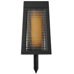 Ambrose Solar 6 Lumens Matte Black Integrated LED Flicker Flame Lantern Path Light; Weather/Water/Rust Resistant by Hampton Bay