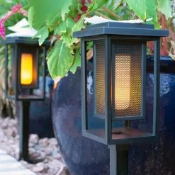 Ambrose Solar 6 Lumens Black Integrated LED Modern Flicker Flame Path Light (2-Pack); Weather/Water/Rust Resistant by Hampton Bay -Hampton Bay Sales matte black hampton bay path lights 93333 a0 1000