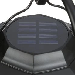 Solar Matte Black Outdoor Integrated LED Shepard Hook Landscape Path Light with Hammered Glass Lens (4-Pack) by Hampton Bay -Hampton Bay Sales matte black hampton bay path lights 93603 1f 1000