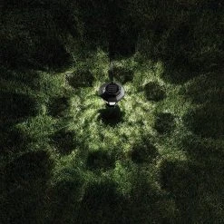 Solar Matte Black Outdoor Integrated LED Shepard Hook Landscape Path Light with Hammered Glass Lens (4-Pack) by Hampton Bay -Hampton Bay Sales matte black hampton bay path lights 93603 44 1000