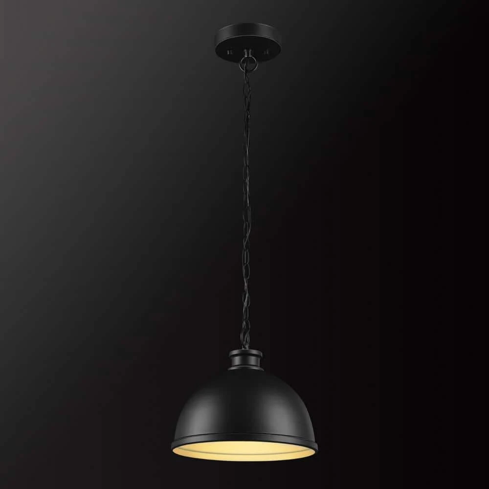 Talullah 1-Light Matte Black Pendant Lighting with Gold Interior by Hampton Bay 10 Talullah 1-Light Matte Black Pendant Lighting with Gold Interior by Hampton Bay - Image 10