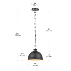 Talullah 1-Light Matte Black Pendant Lighting with Gold Interior by Hampton Bay 25 Talullah 1-Light Matte Black Pendant Lighting with Gold Interior by Hampton Bay -Hampton Bay Sales matte black hampton bay pendant lights 60953 44 1000