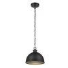 Talullah 1-Light Matte Black Pendant Lighting with Gold Interior by Hampton Bay