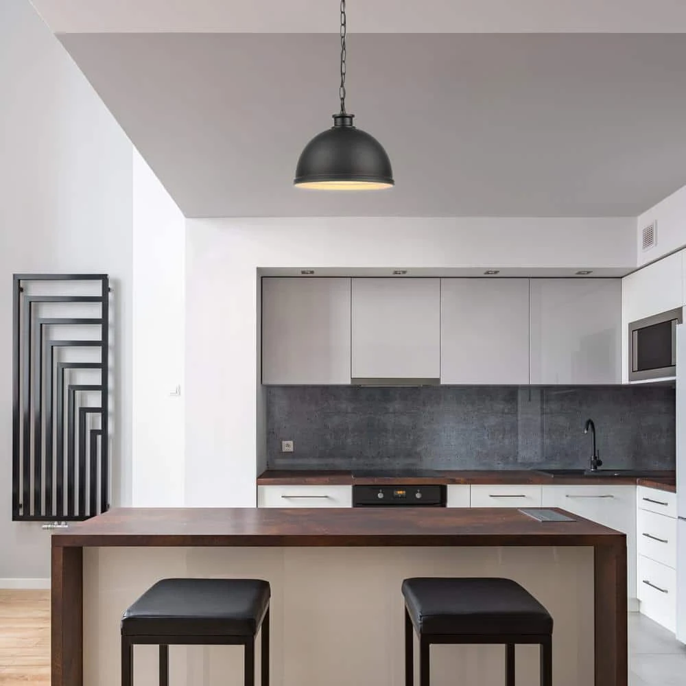 Talullah 1-Light Matte Black Pendant Lighting with Gold Interior by Hampton Bay 6 Talullah 1-Light Matte Black Pendant Lighting with Gold Interior by Hampton Bay - Image 6