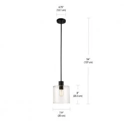 Sutton Place 1-Light Matte Black Pendant by Hampton Bay -Hampton Bay Sales matte black hampton bay pendant lights 65158 44 1000
