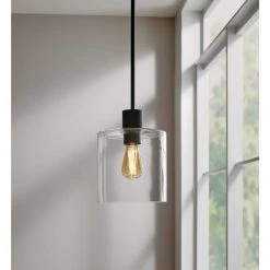Sutton Place 1-Light Matte Black Pendant by Hampton Bay -Hampton Bay Sales matte black hampton bay pendant lights 65158 66 1000