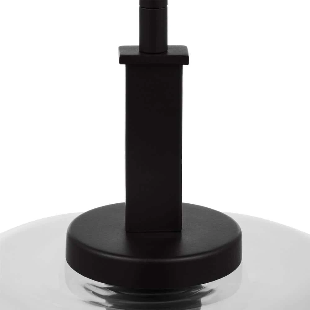 Kendall Manor 1-Light Matte Black Mini Pendant Hanging Light, Kitchen Pendant Lighting with Clear Glass Shade by Hampton Bay 4 Kendall Manor 1-Light Matte Black Mini Pendant Hanging Light, Kitchen Pendant Lighting with Clear Glass Shade by Hampton Bay - Image 4