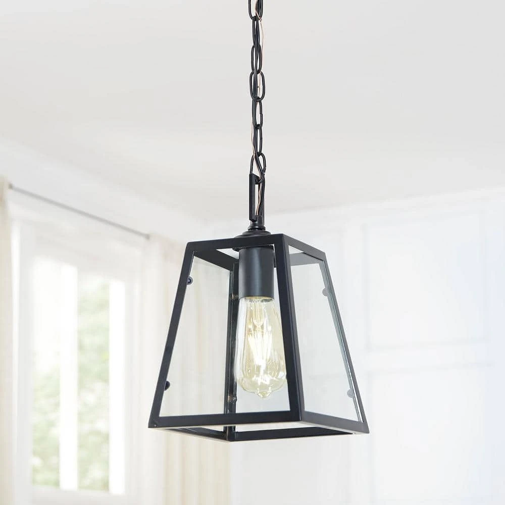 Knightley 1-Light Matte Black and Glass Mini Pendant by Hampton Bay 5 Knightley 1-Light Matte Black and Glass Mini Pendant by Hampton Bay - Image 5