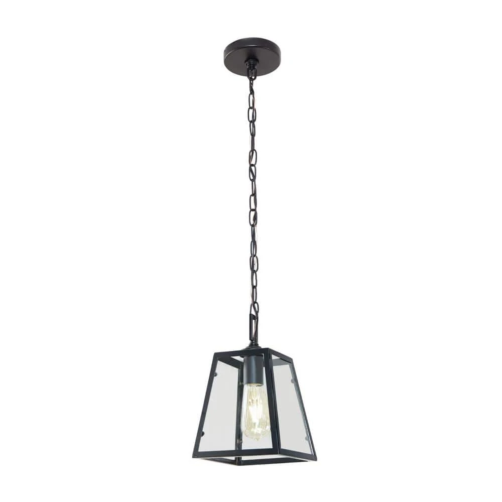 Knightley 1-Light Matte Black and Glass Mini Pendant by Hampton Bay 8 Knightley 1-Light Matte Black and Glass Mini Pendant by Hampton Bay - Image 8