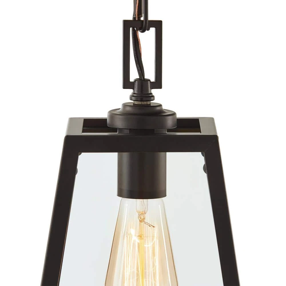 Knightley 1-Light Matte Black and Glass Mini Pendant by Hampton Bay 12 Knightley 1-Light Matte Black and Glass Mini Pendant by Hampton Bay - Image 12
