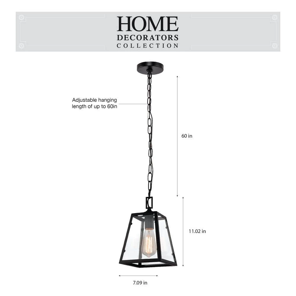 Knightley 1-Light Matte Black and Glass Mini Pendant by Hampton Bay 4 Knightley 1-Light Matte Black and Glass Mini Pendant by Hampton Bay - Image 4