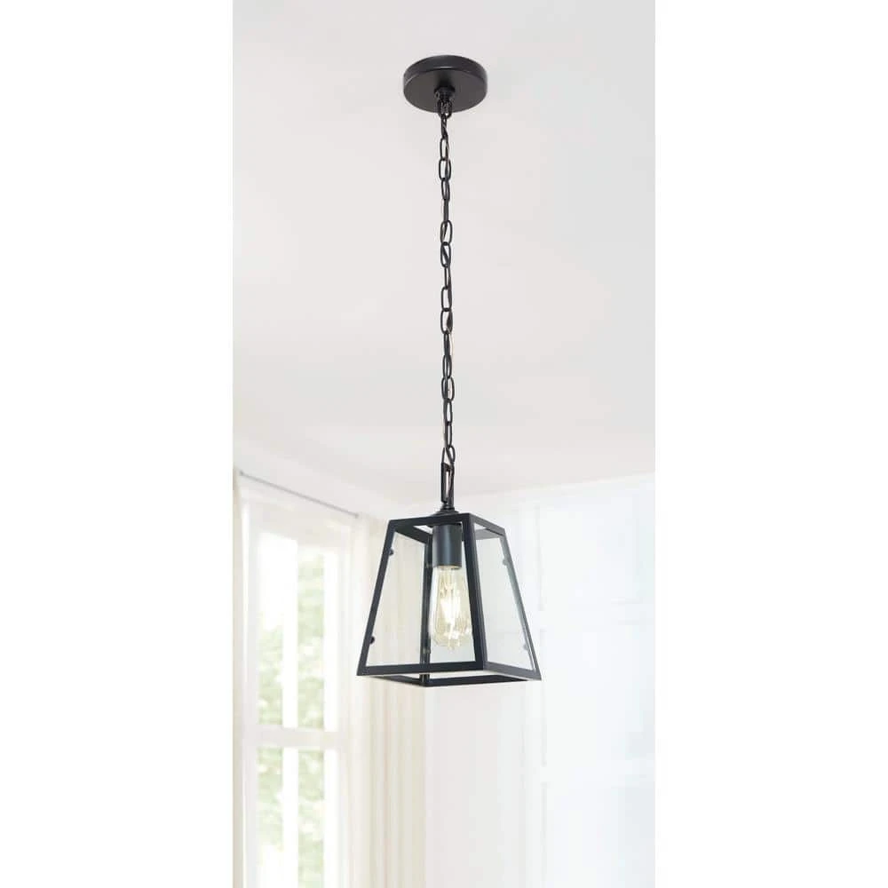 Knightley 1-Light Matte Black and Glass Mini Pendant by Hampton Bay 7 Knightley 1-Light Matte Black and Glass Mini Pendant by Hampton Bay - Image 7