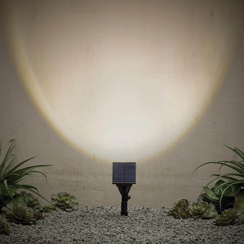 Solar 50 Lumens Black Outdoor Integrated LED Adjustable Beam Spotlight (2-Pack); Weather/Water/Rust Resistant by Hampton Bay 5 Solar 50 Lumens Black Outdoor Integrated LED Adjustable Beam Spotlight (2-Pack); Weather/Water/Rust Resistant by Hampton Bay - Image 5