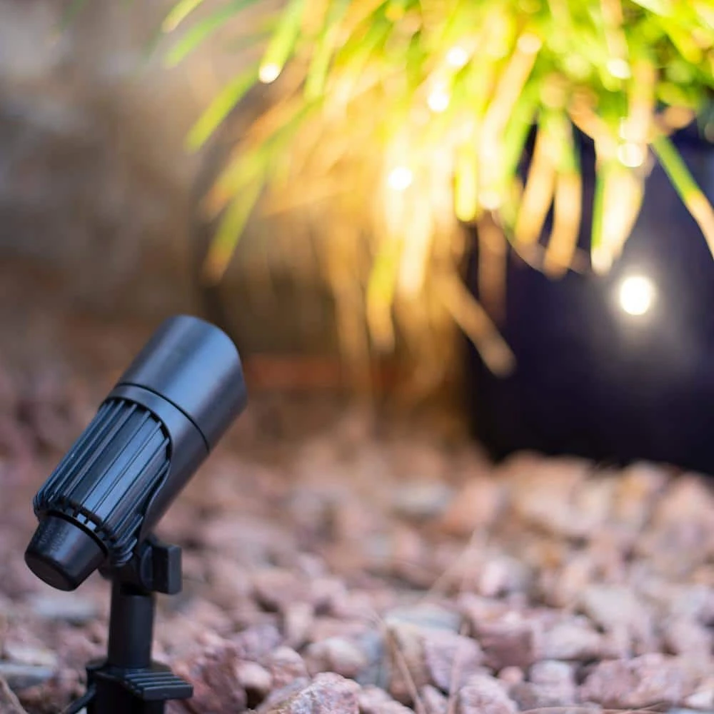 Low Voltage 370 Lumens Black Outdoor Integrated LED Spotlight with White Color Changing Technology; Weather Resistant by Hampton Bay 3 Low Voltage 370 Lumens Black Outdoor Integrated LED Spotlight with White Color Changing Technology; Weather Resistant by Hampton Bay - Image 3