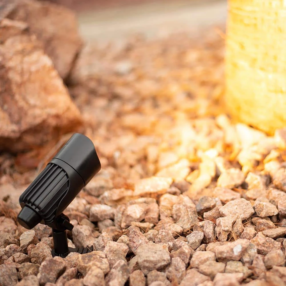 Low Voltage 370 Lumens Black Outdoor Integrated LED Spotlight with White Color Changing Technology; Weather Resistant by Hampton Bay 2 Low Voltage 370 Lumens Black Outdoor Integrated LED Spotlight with White Color Changing Technology; Weather Resistant by Hampton Bay - Image 2