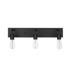 Northvale 24 in. 3-Light Matte Black Industrial Bathroom Vanity Light by Hampton Bay