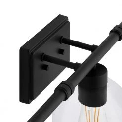 Laurel Brook 24 in. 3-Light Matte Black Industrial Bathroom Vanity Light by Hampton Bay -Hampton Bay Sales matte black hampton bay vanity lighting 51894 1d 1000