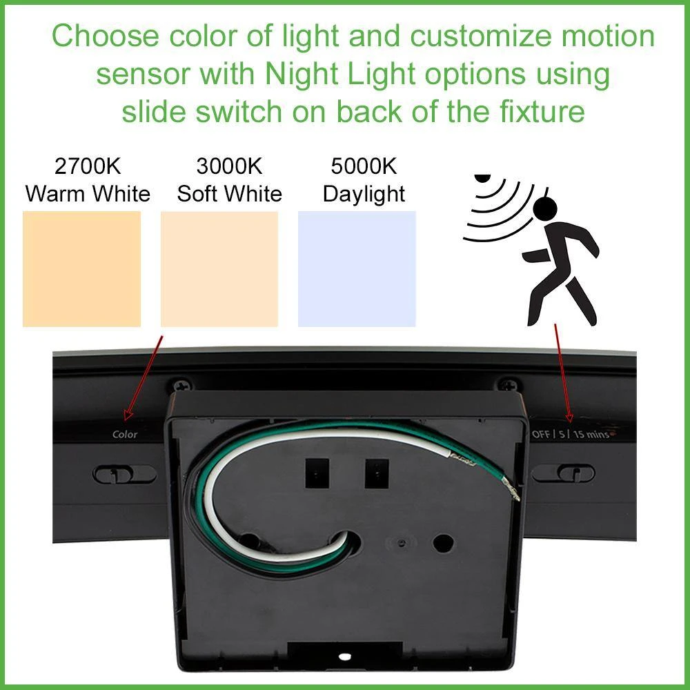 Collier Heights 24 in. Matte Black Curved Selectable LED Vanity Light Bar Flush Mount with Night Light Feature (4-Pack) by Hampton Bay 5 Collier Heights 24 in. Matte Black Curved Selectable LED Vanity Light Bar Flush Mount with Night Light Feature (4-Pack) by Hampton Bay - Image 5