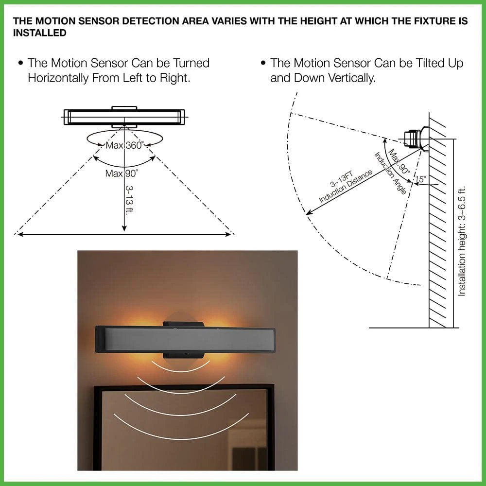Collier Heights 24 in. Matte Black Curved Selectable LED Vanity Light Bar Flush Mount with Night Light Feature (4-Pack) by Hampton Bay 7 Collier Heights 24 in. Matte Black Curved Selectable LED Vanity Light Bar Flush Mount with Night Light Feature (4-Pack) by Hampton Bay - Image 7