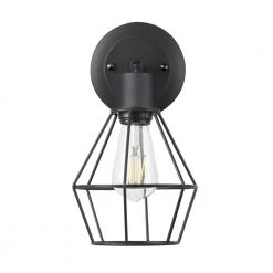 Bryson 1-Light Matte Black Wall Sconce by Hampton Bay