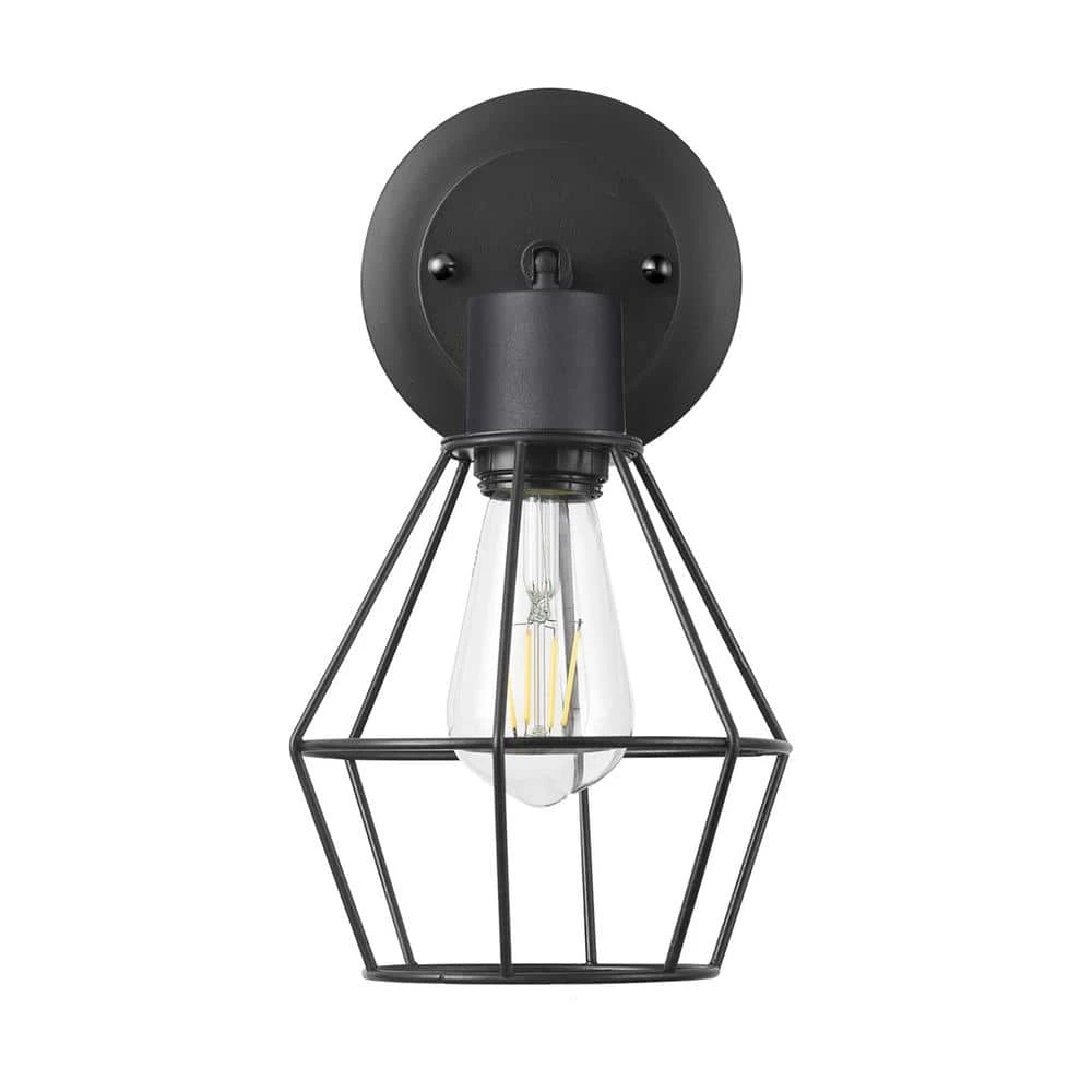 Bryson 1-Light Matte Black Wall Sconce by Hampton Bay 1 Bryson 1-Light Matte Black Wall Sconce by Hampton Bay