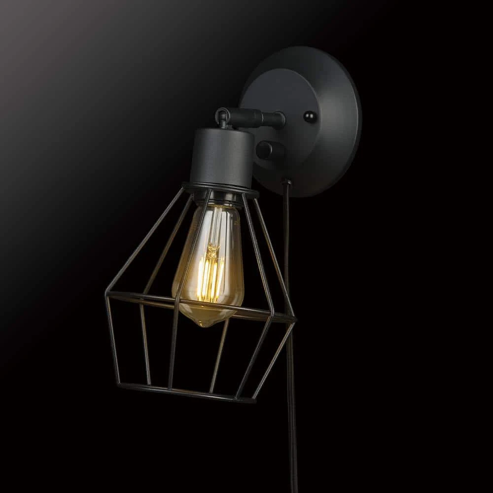 Bryson 1-Light Matte Black Wall Sconce by Hampton Bay 2 Bryson 1-Light Matte Black Wall Sconce by Hampton Bay - Image 2