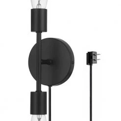 Stockport 2-Light Matte Black Wall Sconce by Hampton Bay -Hampton Bay Sales matte black hampton bay vanity lighting 65742 1f 1000