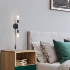 Stockport 2-Light Matte Black Wall Sconce by Hampton Bay -Hampton Bay Sales matte black hampton bay vanity lighting 65742 31 1000