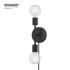 Stockport 2-Light Matte Black Wall Sconce by Hampton Bay -Hampton Bay Sales matte black hampton bay vanity lighting 65742 44 1000