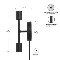 Stockport 2-Light Matte Black Wall Sconce by Hampton Bay -Hampton Bay Sales matte black hampton bay vanity lighting 65742 4f 1000