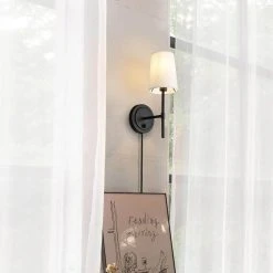 Ridgeway 1-Light Matte Black Wall Sconce with LED Bulb (T20) by Hampton Bay -Hampton Bay Sales matte black hampton bay vanity lighting 65875 31 1000