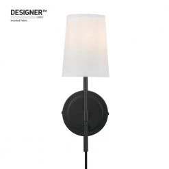 Ridgeway 1-Light Matte Black Wall Sconce with LED Bulb (T20) by Hampton Bay -Hampton Bay Sales matte black hampton bay vanity lighting 65875 44 1000
