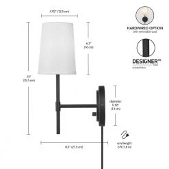 Ridgeway 1-Light Matte Black Wall Sconce with LED Bulb (T20) by Hampton Bay -Hampton Bay Sales matte black hampton bay vanity lighting 65875 4f 1000