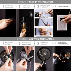 Ridgeway 1-Light Matte Black Wall Sconce with LED Bulb (T20) by Hampton Bay -Hampton Bay Sales matte black hampton bay vanity lighting 65875 76 1000