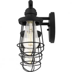 Southbourne 3-Light Matte Black Vanity Light with Open Steel Cage Frame by Hampton Bay -Hampton Bay Sales matte black hampton bay vanity lighting dshd19522v 1f 1000