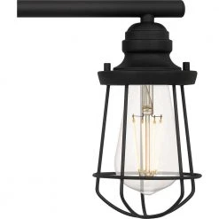 Southbourne 3-Light Matte Black Vanity Light with Open Steel Cage Frame by Hampton Bay -Hampton Bay Sales matte black hampton bay vanity lighting dshd19522v 44 1000