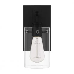 Regan 4.5 in. 1-Light Matte Black Bathroom Vanity Light with Clear Glass Shades by Hampton Bay 16 Regan 4.5 in. 1-Light Matte Black Bathroom Vanity Light with Clear Glass Shades by Hampton Bay -Hampton Bay Sales matte black hampton bay vanity lighting dshd19574v 4f 1000
