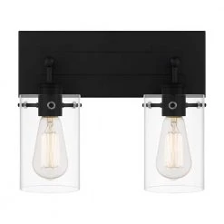 Regan 12.75 in. 2-Light Matte Black Bathroom Vanity Light with Clear Glass Shades by Hampton Bay 15 Regan 12.75 in. 2-Light Matte Black Bathroom Vanity Light with Clear Glass Shades by Hampton Bay -Hampton Bay Sales matte black hampton bay vanity lighting dshd19574v1 77 1000