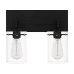 Regan 12.75 in. 2-Light Matte Black Bathroom Vanity Light with Clear Glass Shades by Hampton Bay 16 Regan 12.75 in. 2-Light Matte Black Bathroom Vanity Light with Clear Glass Shades by Hampton Bay -Hampton Bay Sales matte black hampton bay vanity lighting dshd19574v1 c3 1000