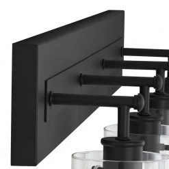 Regan 29.25 in. 4-Light Matte Black Bathroom Vanity Light with Clear Glass Shades by Hampton Bay 18 Regan 29.25 in. 4-Light Matte Black Bathroom Vanity Light with Clear Glass Shades by Hampton Bay -Hampton Bay Sales matte black hampton bay vanity lighting dshd19574v3 1d 1000