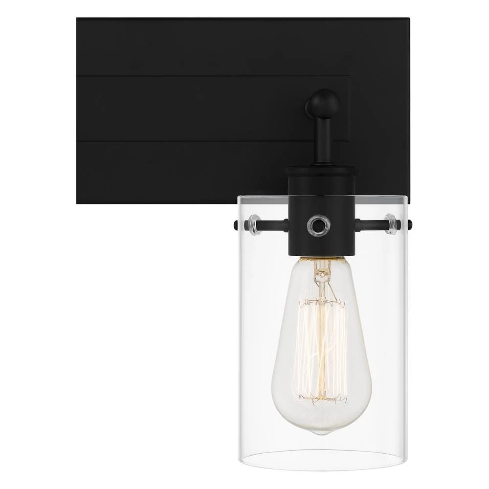 Regan 29.25 in. 4-Light Matte Black Bathroom Vanity Light with Clear Glass Shades by Hampton Bay 14 Regan 29.25 in. 4-Light Matte Black Bathroom Vanity Light with Clear Glass Shades by Hampton Bay - Image 14