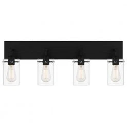 Regan 29.25 in. 4-Light Matte Black Bathroom Vanity Light with Clear Glass Shades by Hampton Bay 19 Regan 29.25 in. 4-Light Matte Black Bathroom Vanity Light with Clear Glass Shades by Hampton Bay -Hampton Bay Sales matte black hampton bay vanity lighting dshd19574v3 77 1000