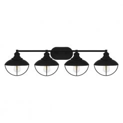 Reynolds Park 38.5 in. 4-Light Matte Black Bathroom Vanity Light by Hampton Bay -Hampton Bay Sales matte black hampton bay vanity lighting dshd19575v1 4f 1000
