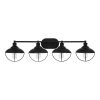 Reynolds Park 38.5 in. 4-Light Matte Black Bathroom Vanity Light by Hampton Bay