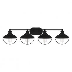 Reynolds Park 38.5 in. 4-Light Matte Black Bathroom Vanity Light by Hampton Bay -Hampton Bay Sales matte black hampton bay vanity lighting dshd19575v1 77 1000