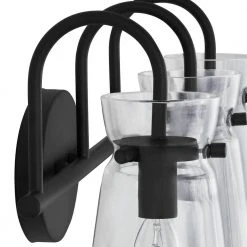 Vinton Place 22 in. 3-Light Matte Black Bathroom Vanity Light with Clear Shades by Hampton Bay -Hampton Bay Sales matte black hampton bay vanity lighting dshd19576v1 1d 1000